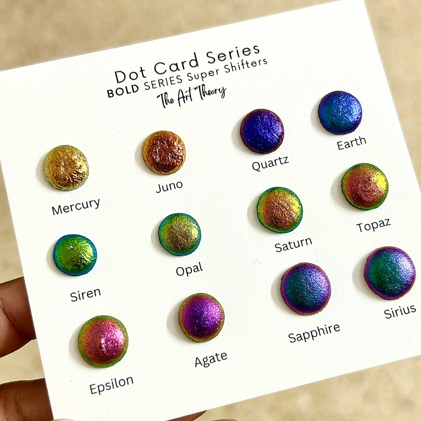 Bold series dot card super color shifting watercolors