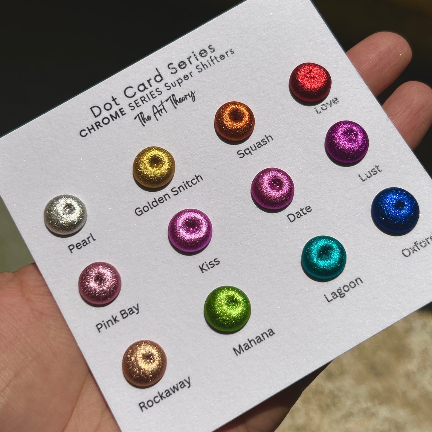 Chrome watercolors dot card