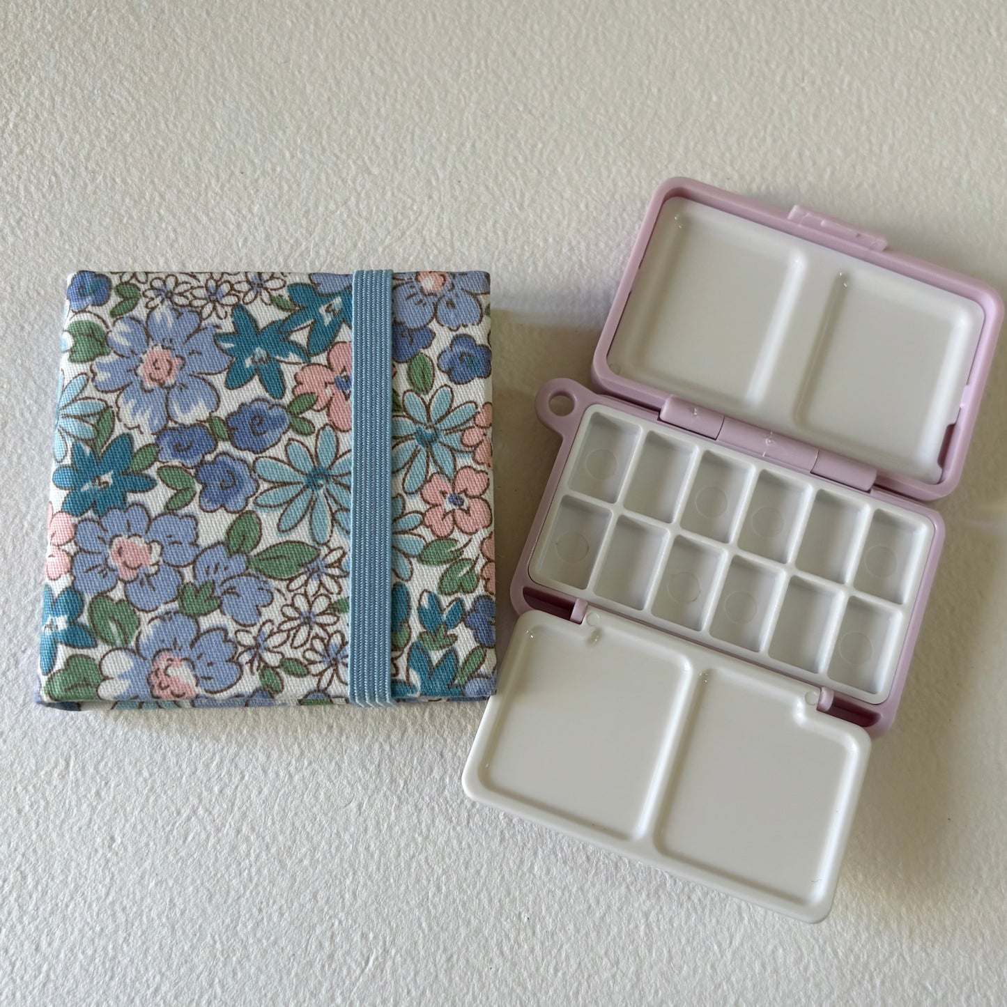 Mini sketchbook and mini paint palette set travel paint palette with mini sketchbook outdoor painting travel kit cute art supplies travel palette paint