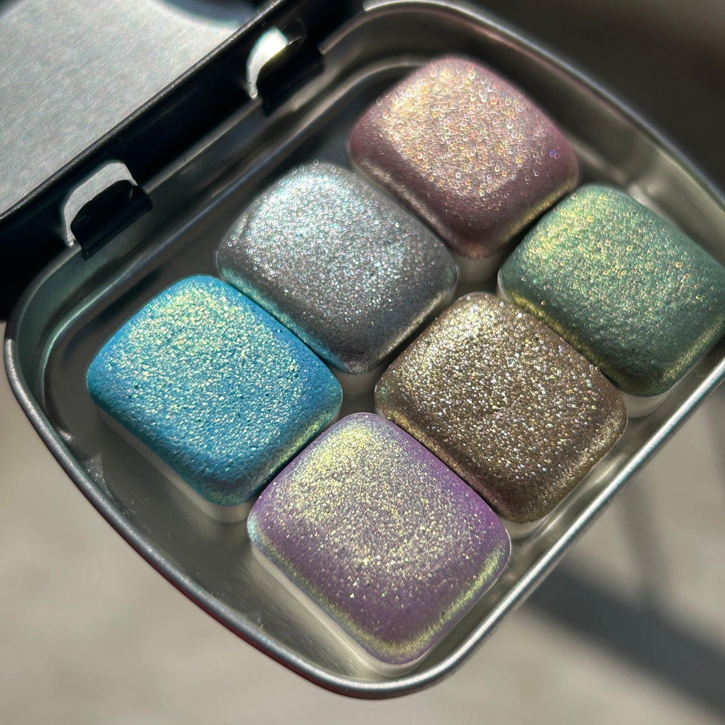 OJ set super shimmer watercolor set of 6 quarter pans