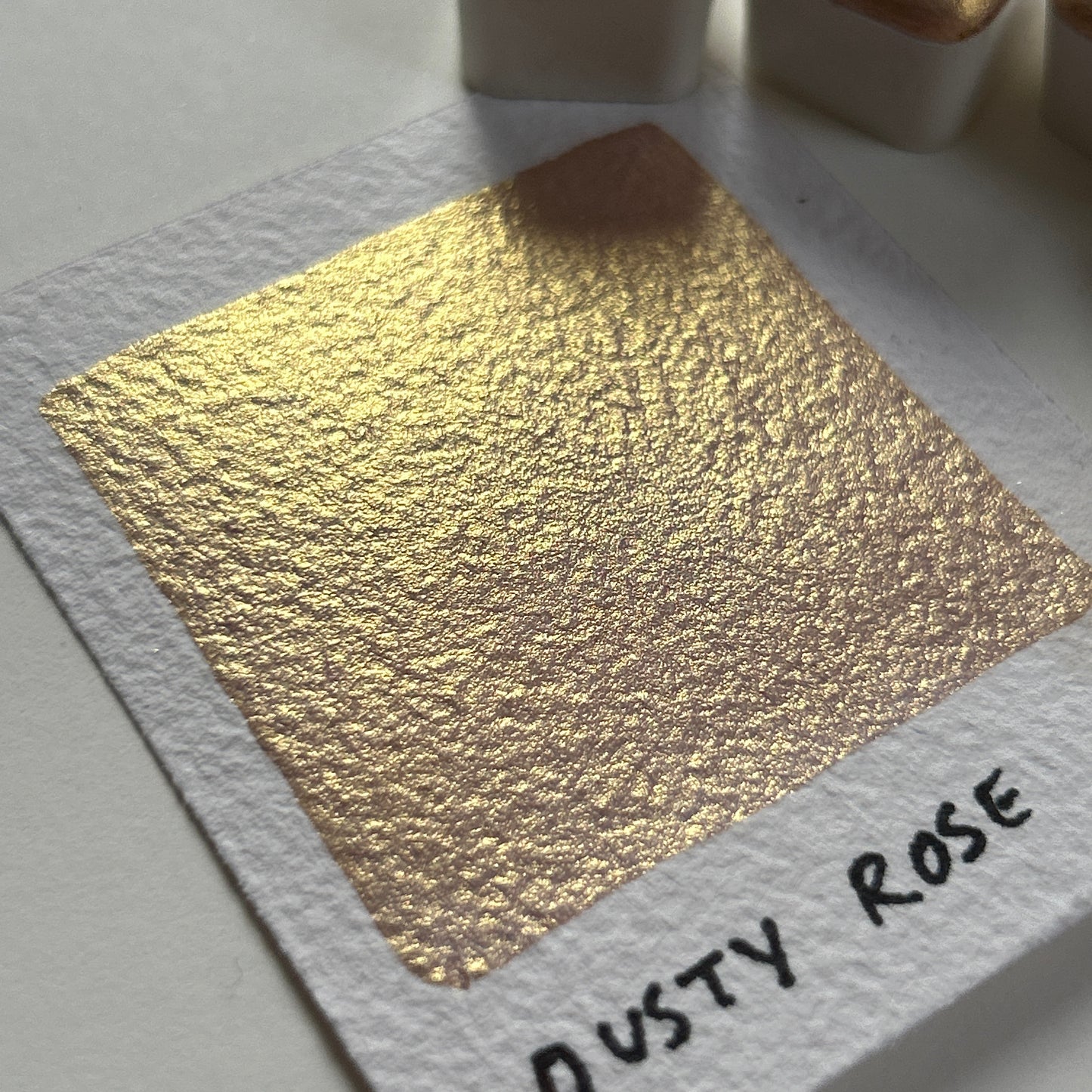 Dusty Rose handmade watercolor dual tone shimmer metallic watercolour paint