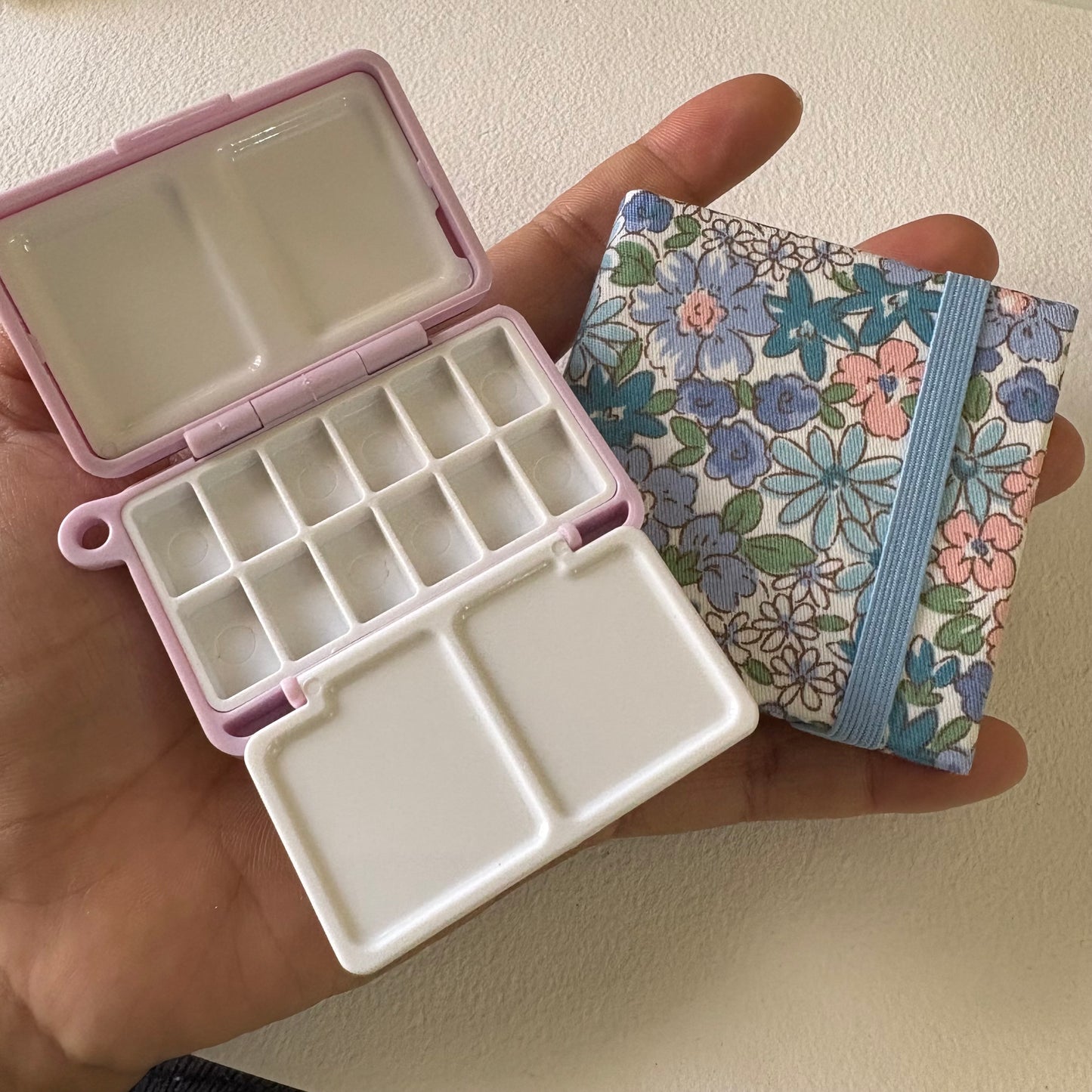Mini sketchbook and mini paint palette set travel paint palette with mini sketchbook outdoor painting travel kit cute art supplies travel palette paint