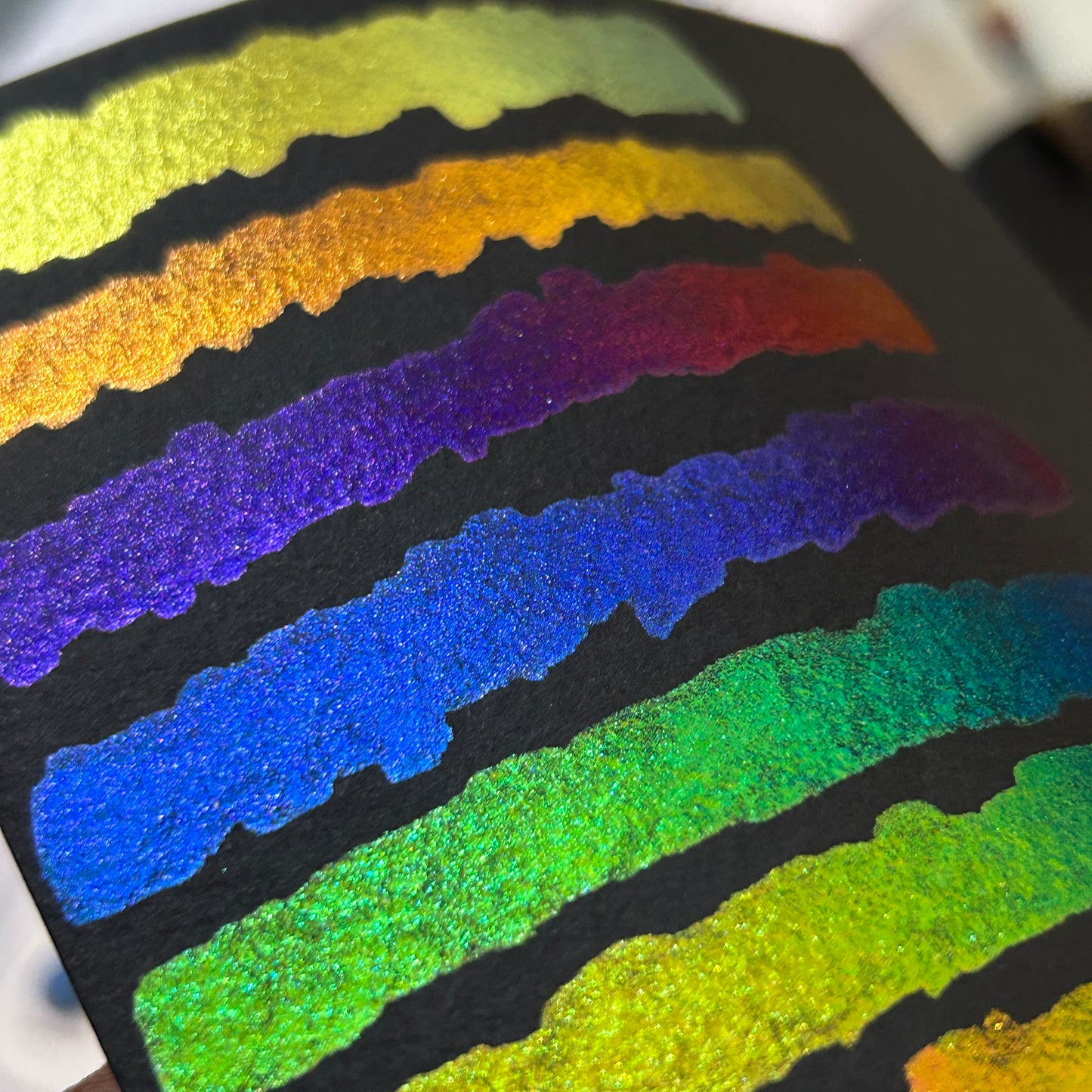 Bold series hexagon set - Intense colorshifting watercolour set