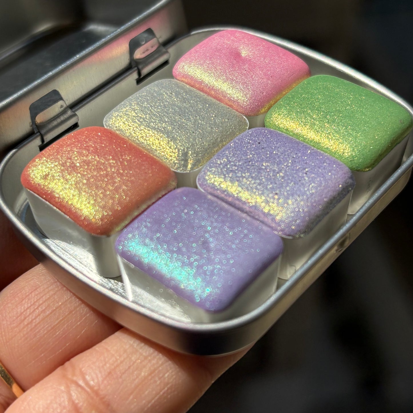- NEW - | Spring summer set 2025 - set of six shimmer watercolor half pans