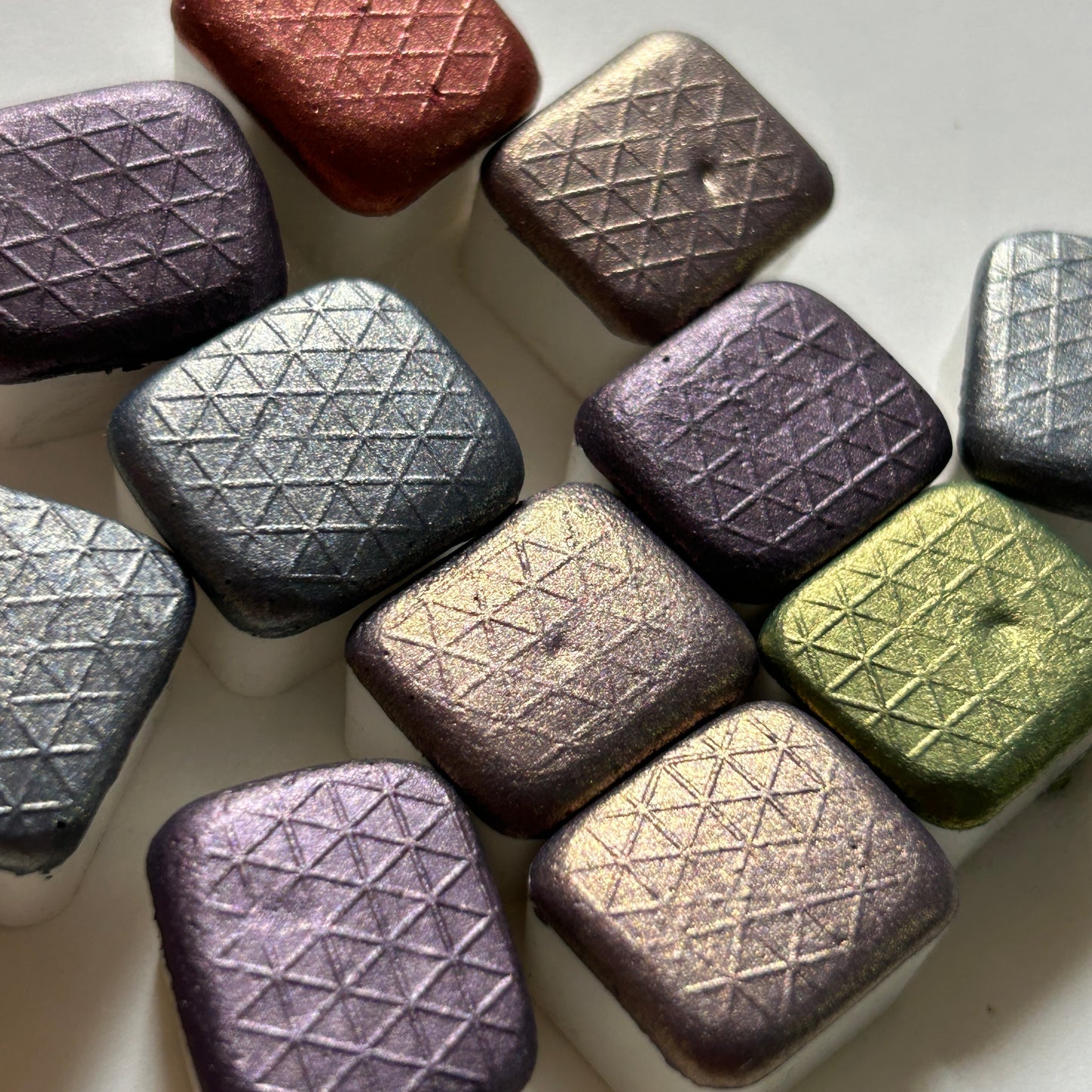 Autumn palette handmade watercolor shimmery metallic