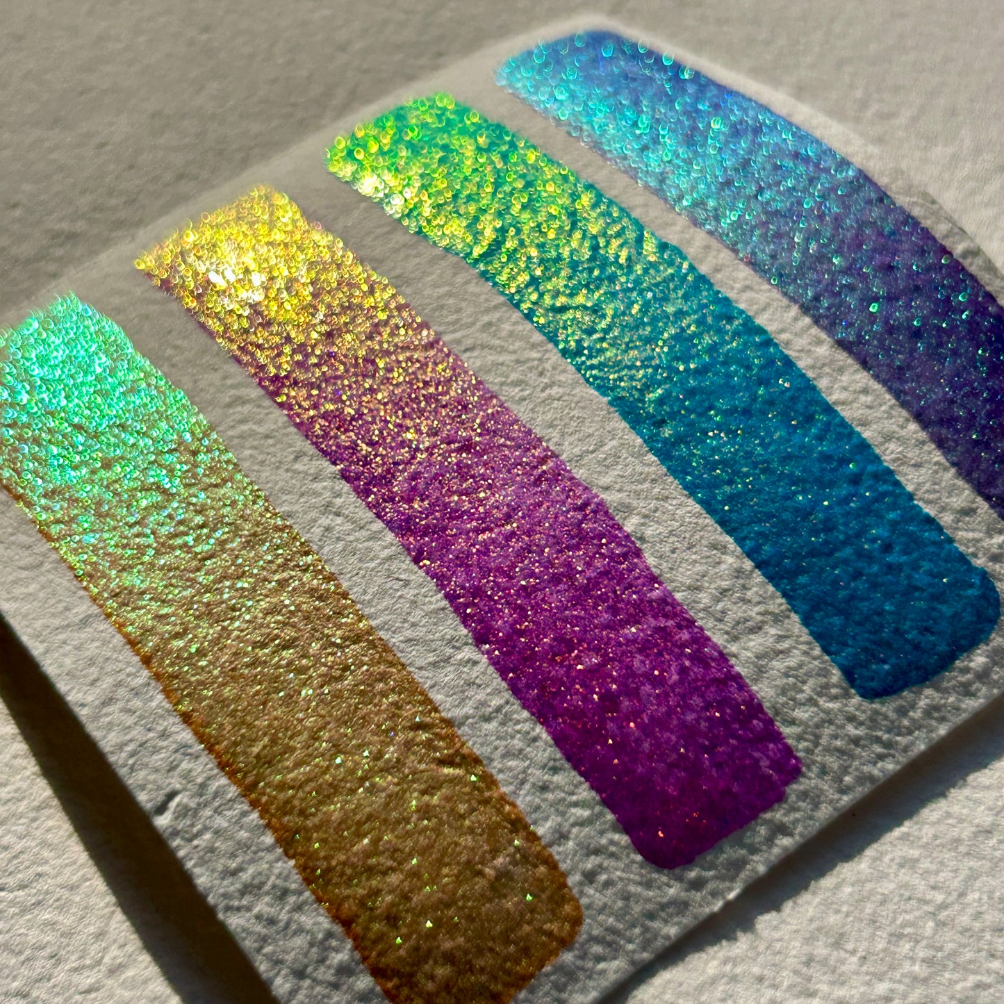 Tropical set colorshifting watercolour set of 4 quarter pans