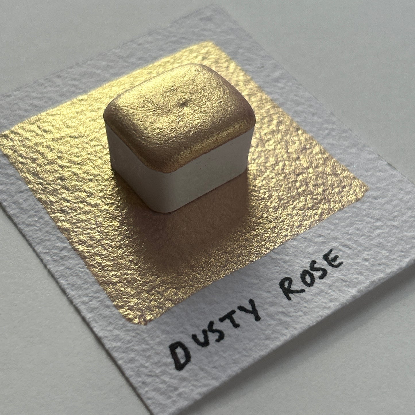 Dusty Rose handmade watercolor dual tone shimmer metallic watercolour paint