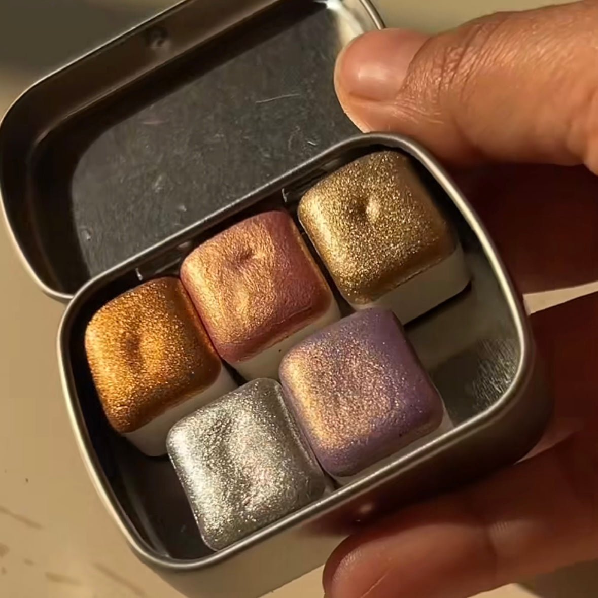 Custom shimmer watercolor set from viral instagram reel