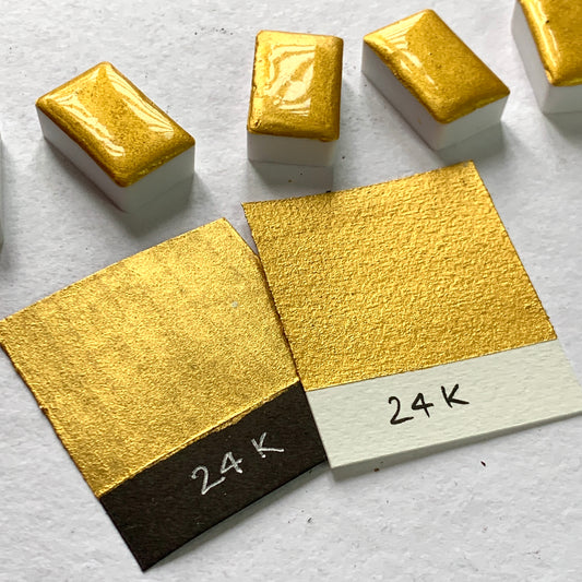 24K gold mica watercolor | handmade shimmer metallic watercolor for calligraphy