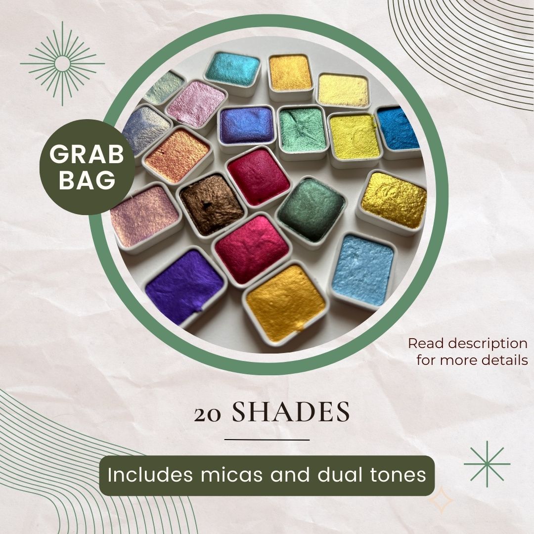 GRAB BAG watercolor shimmer metallic micas set of 20 shades