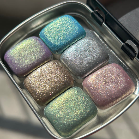 OJ set super shimmer watercolor set of 6 quarter pans