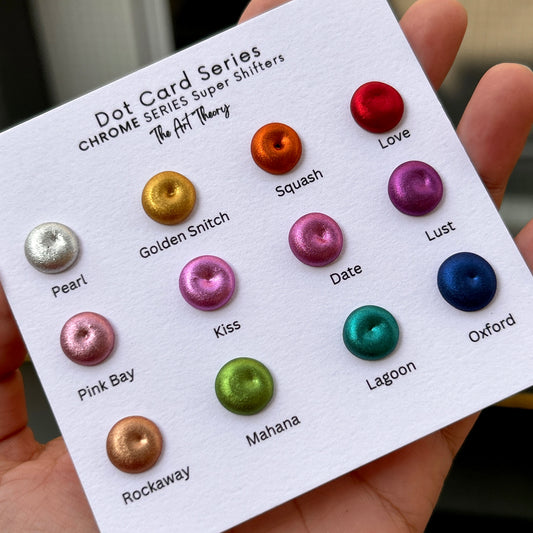 Chrome watercolors dot card