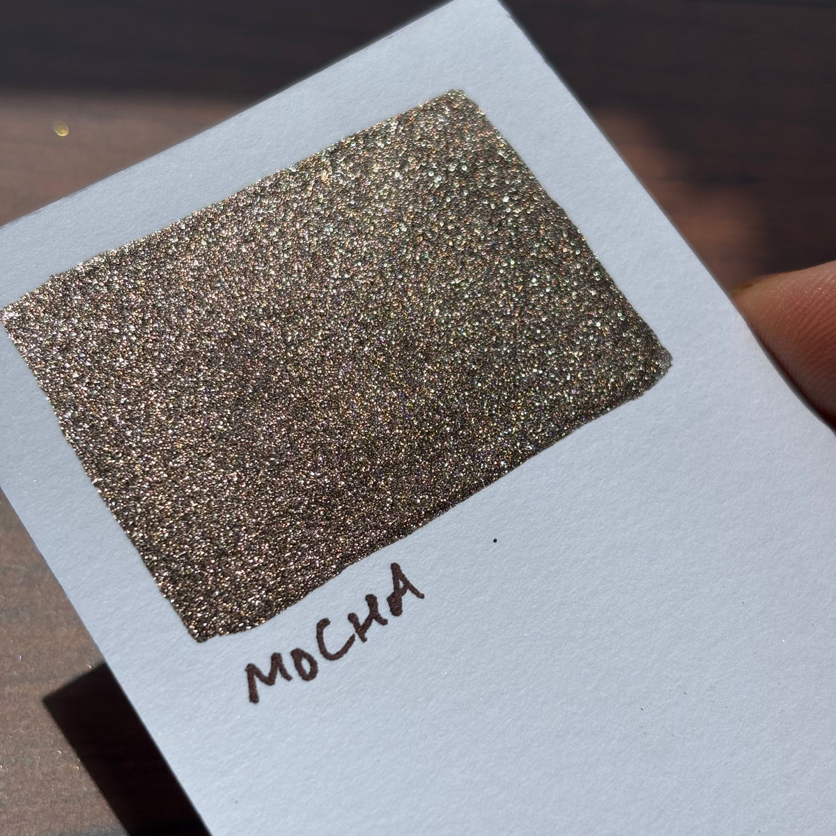 Mocha half pan chrome shimmer watercolor
