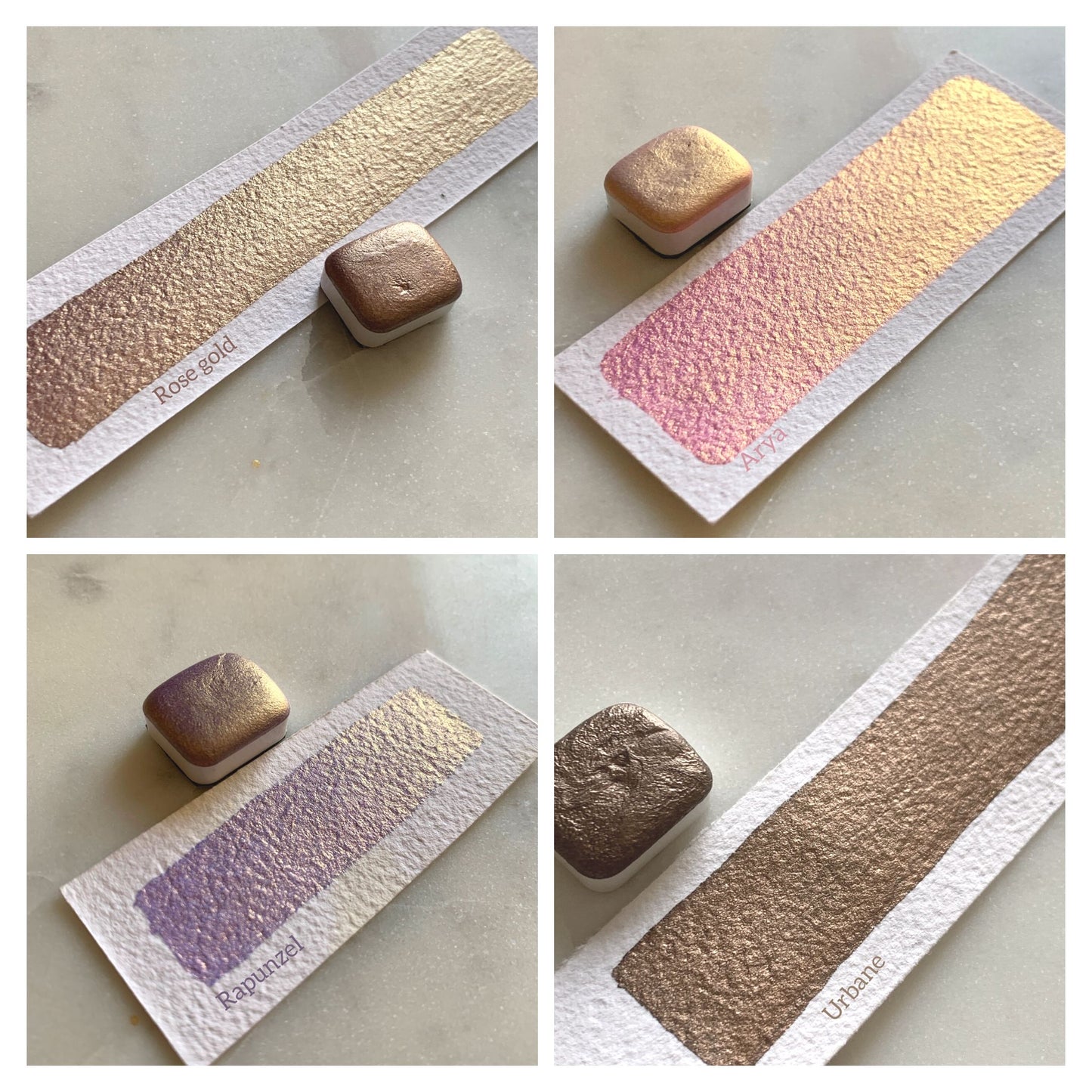 36 Mica watercolors mini pans set of shades with tin box