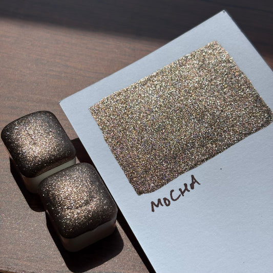 Mocha half pan chrome shimmer watercolor