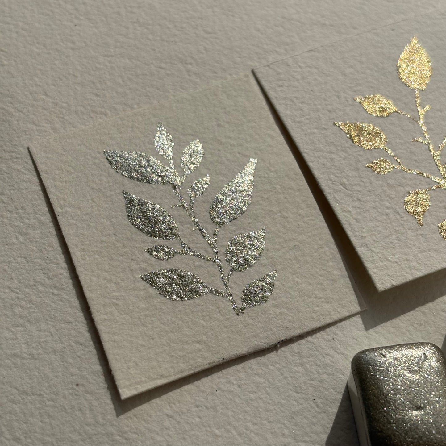 Pearl half pan silver chrome watercolor