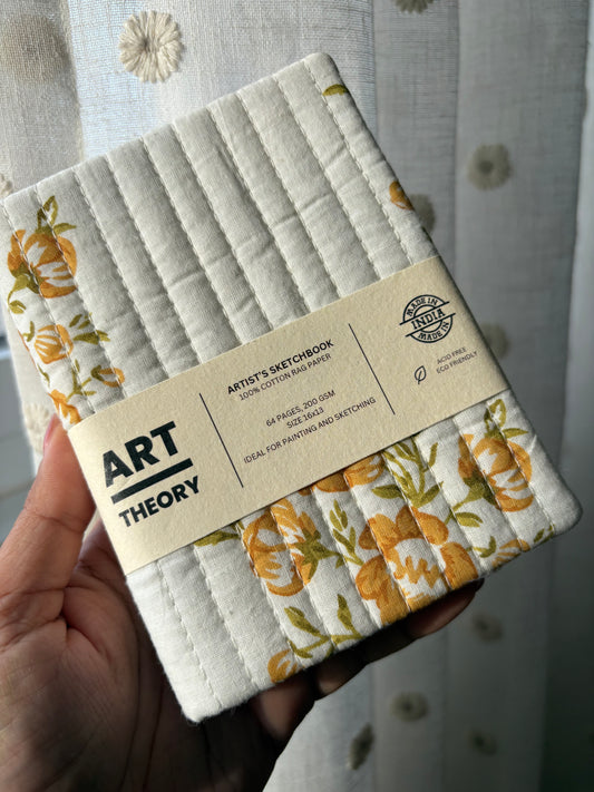 Artist’s sketch book with quilted fabric cover 200 gsm pure cotton rag paper