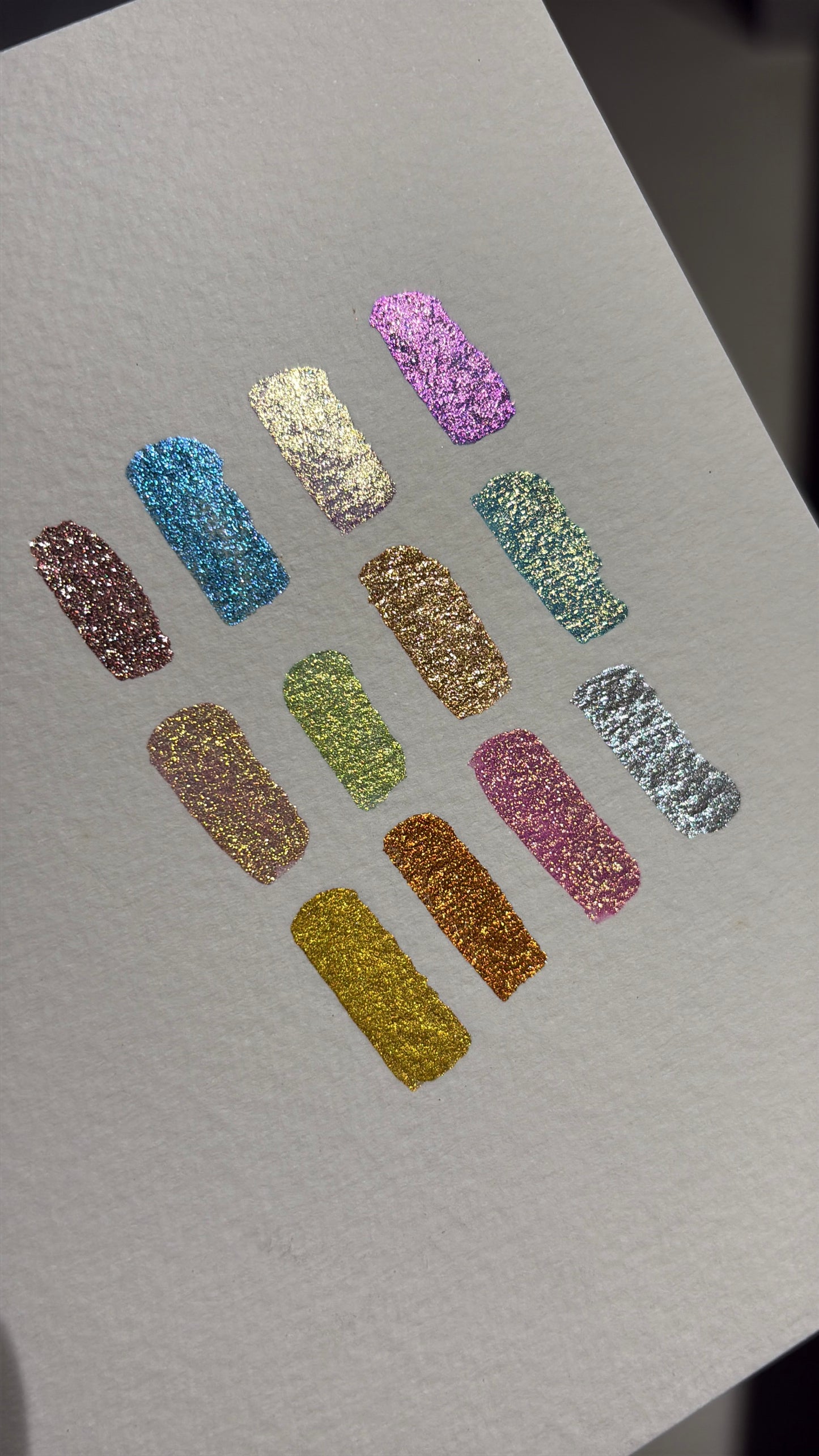 12 Shimmer watercolor set in wooden palette