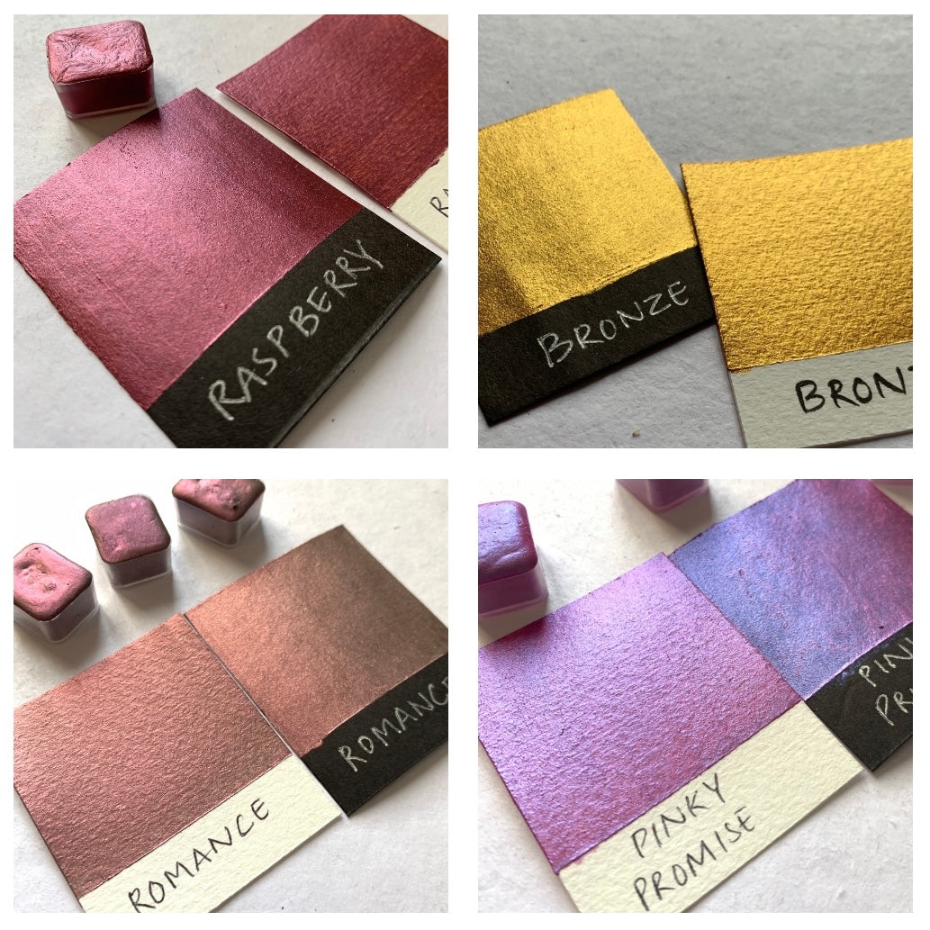 36 Mica watercolors mini pans set of shades with tin box
