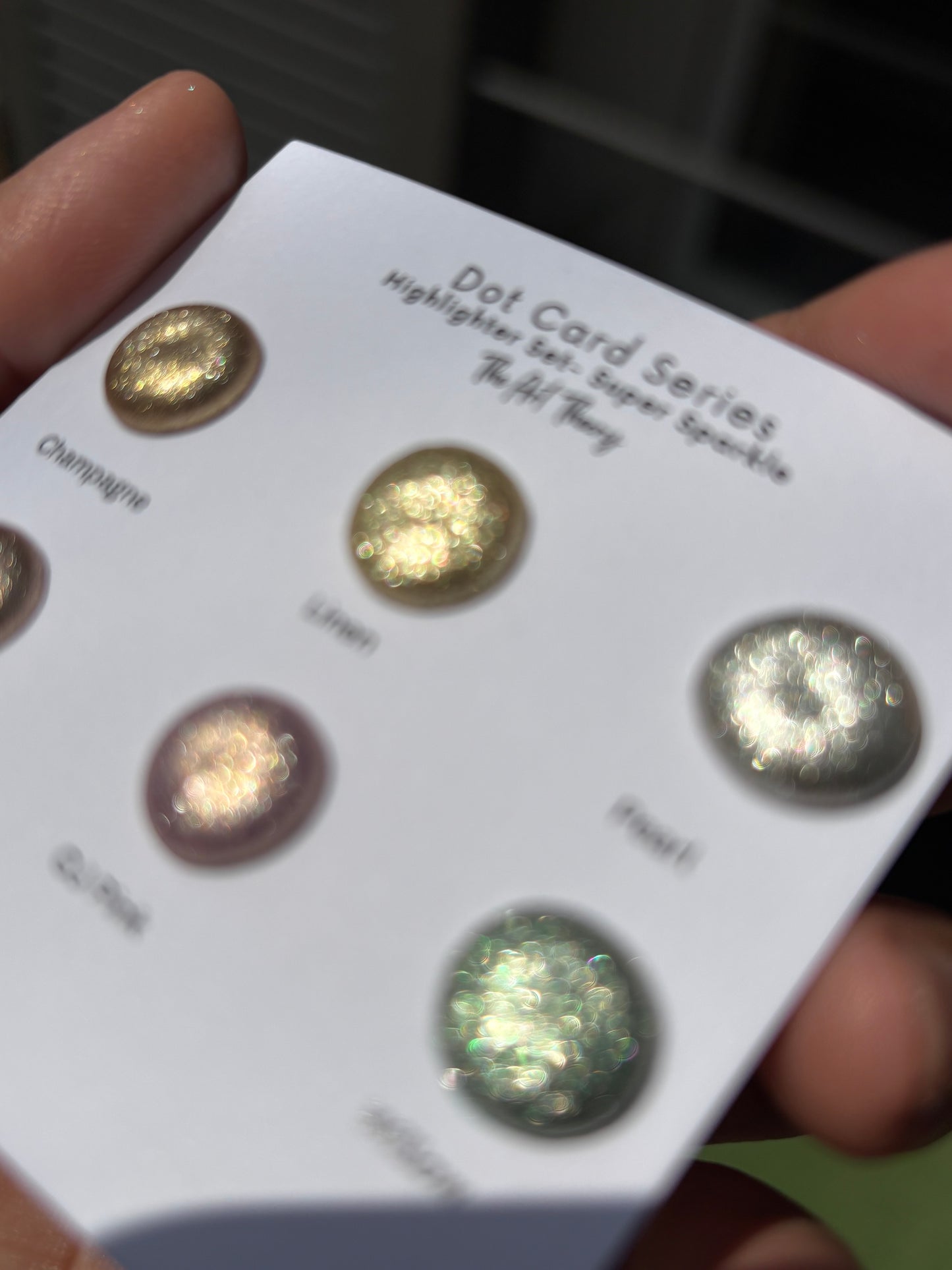 Highlighter dot card - super shimmer shades