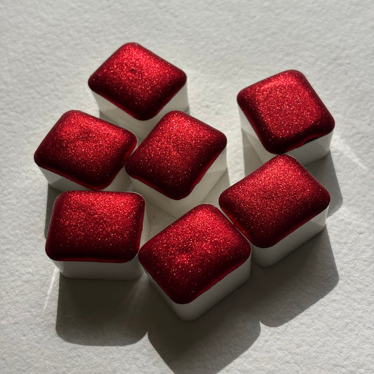 LOVE chrome handmade watercolor | shimmer watercolor | Half pan