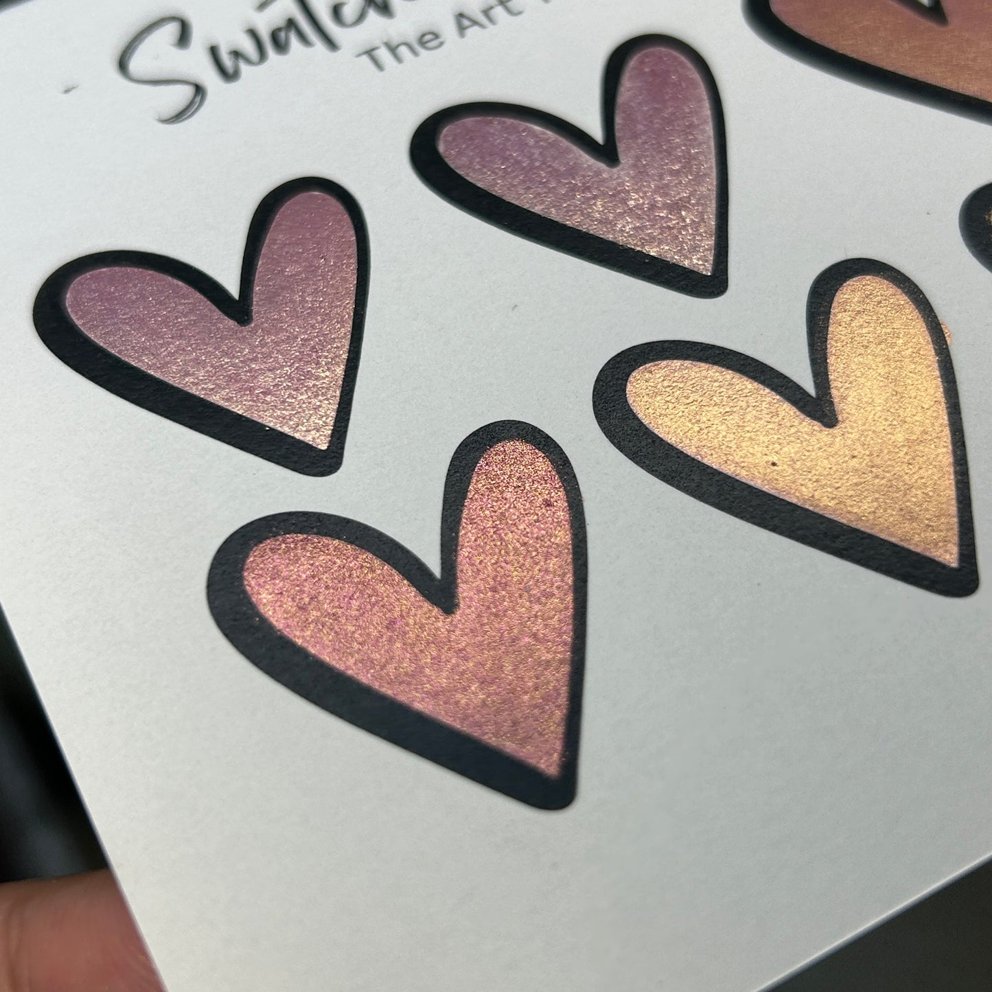 ROSE GOLD watercolor metallic paint palette